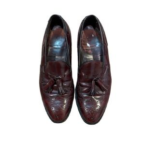 Johnston & Murphy Men’s 9D Burgundy Tassel Loafers Leather Sole